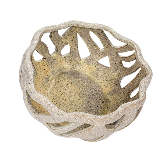 Hello Honey® 9.5" Cream Speckled Reactive Glaze Stoneware Bread Basket